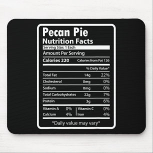 Pecan Pie Funny Nutrition Facts For Thanksgiving C Mouse Mat