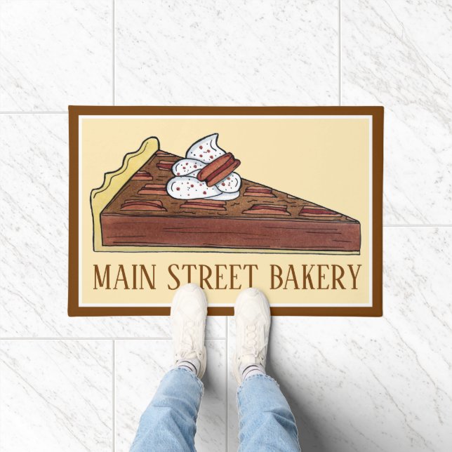 Pecan Pie Tart Southern Christmas Dessert Bakery Doormat (Indoor)