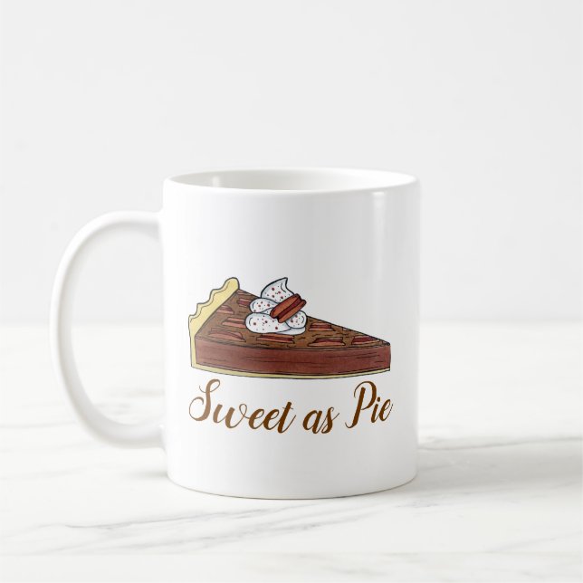 Pecan Pie Tart Southern Food Dessert Sweet as Pie Coffee Mug (Left)