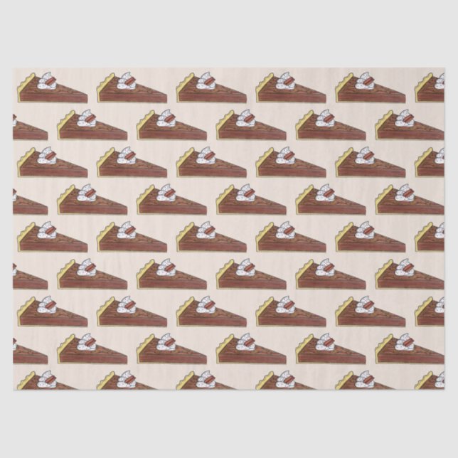 Pecan Pie Tart Southern Food Slice Dessert Foodie Tissue Paper (Front)