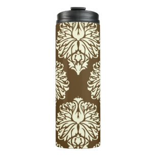 Pecan Southern Cottage Damask Thermal Tumbler