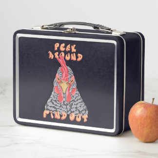 Peck Around Find Out—chicken pecking order Metal Lunch Box