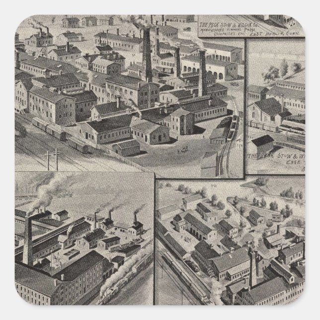 Peck, Stow & Wilcox factories Square Sticker (Front)
