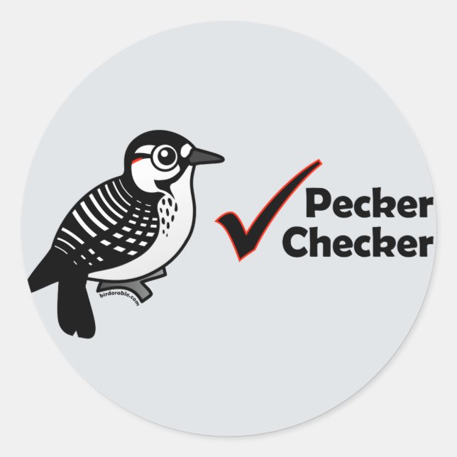 Pecker Chequered Classic Round Sticker (Front)
