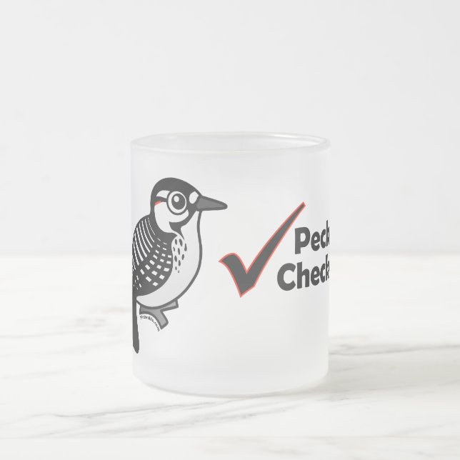 Pecker Chequered Frosted Glass Coffee Mug (Center)
