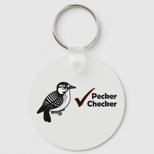Pecker Chequered Key Ring