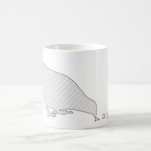 pecking order. blackbird & red hearts. coffee mug