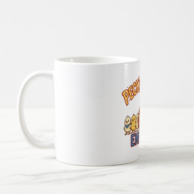 Pecking Order Enforcer Funny Chicken Mug (Left)
