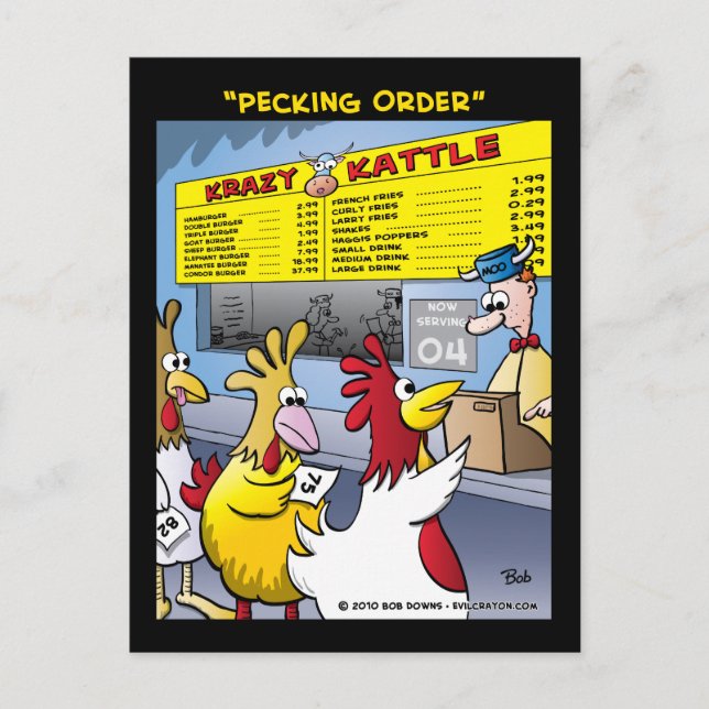 "Pecking Order" Postcard (Front)