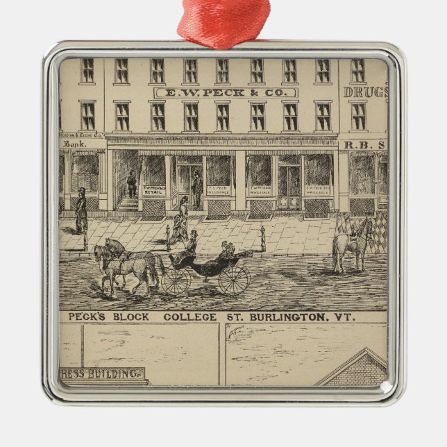 Peck's Block Metal Tree Decoration (Front)