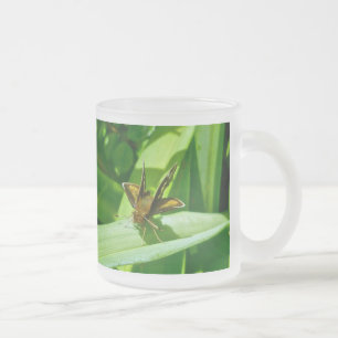 Peck's Skipper Butterfly Frosted Glass Coffee Mug