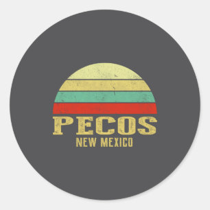Pecos New Mexico Vintage Retro Sunset  Classic Round Sticker