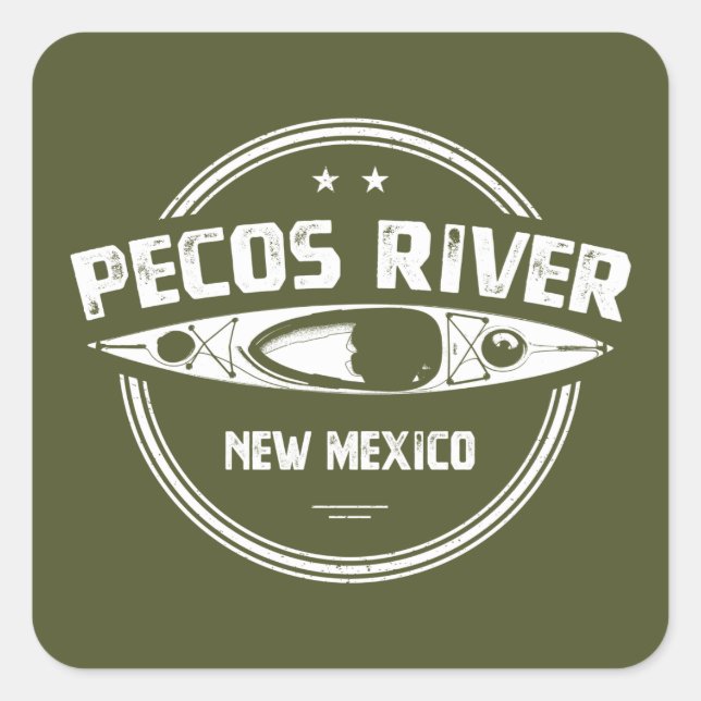 Pecos River New Mexico Kayaking Square Sticker (Front)