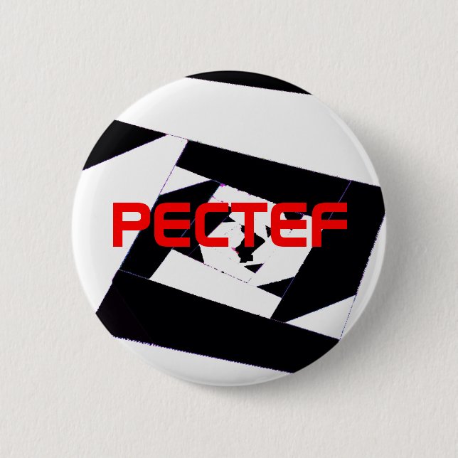 pectef logob&w, PECTEF 6 Cm Round Badge (Front)