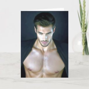 Pectoral Perfection Hot Guy Greetings Card