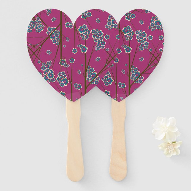 Peculiar Branches Boysenberry Hand Fans (Front and Back)