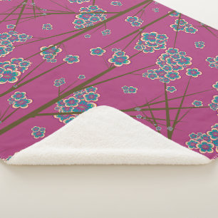 Peculiar Branches Boysenberry Sherpa Blanket