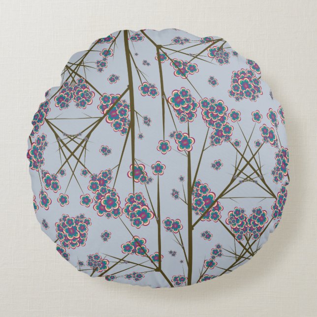 Peculiar Branches Sky Round Pillow (Front)