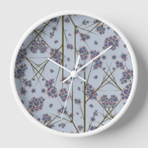 Peculiar Branches Sky Wood Framed Clock