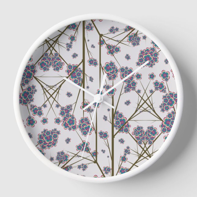 Peculiar Branches Wood Framed Clock (Front)