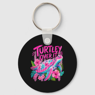 Ped Turtley Over Cute Turtle Flower Funny Men Key Ring