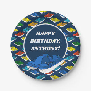 Pedal Boats Birthday Party Personalised Paper Plate