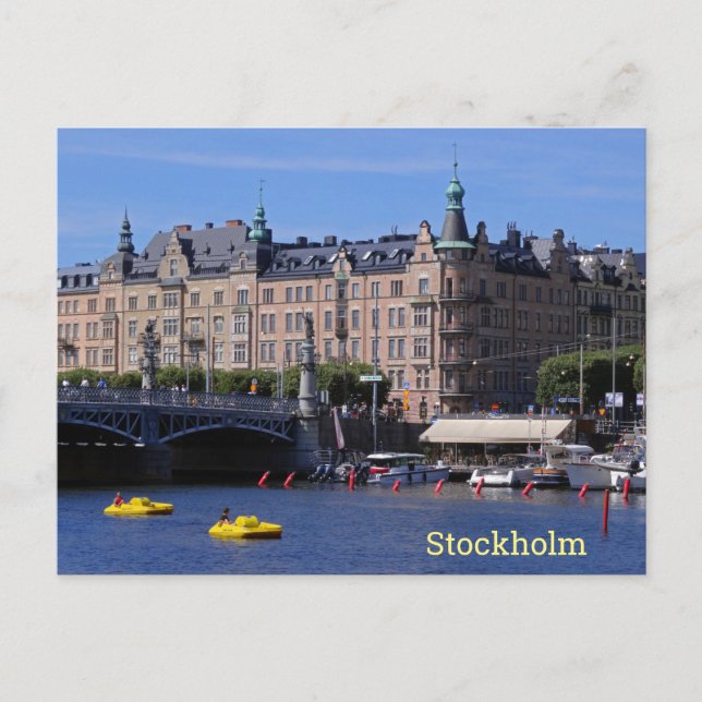Pedal Boats on a Summer Day in Stockholm, Sweden Postcard (Front)