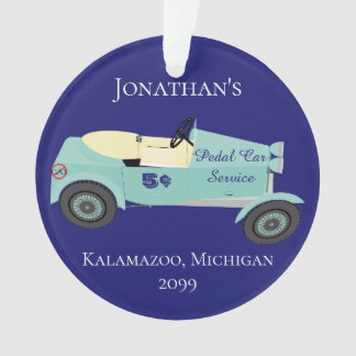 Pedal Car Service 5¢ Name Date Location No Gas Ornament