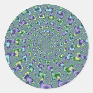 Pedal Columns - Fractal Classic Round Sticker