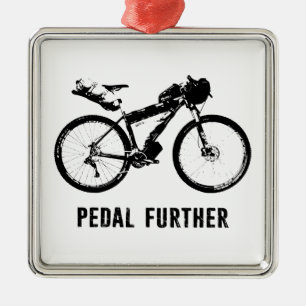 Pedal Further Bikepacking Metal Tree Decoration