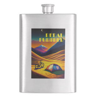 Pedal Further Bikepacking Mountains Hip Flask