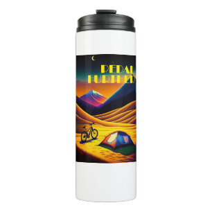 Pedal Further Bikepacking Mountains Thermal Tumbler