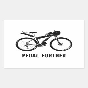 Pedal Further Bikepacking Rectangular Sticker