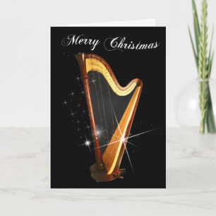 Pedal Harp Christmas Card