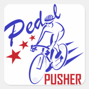 Pedal Pusher Square Sticker