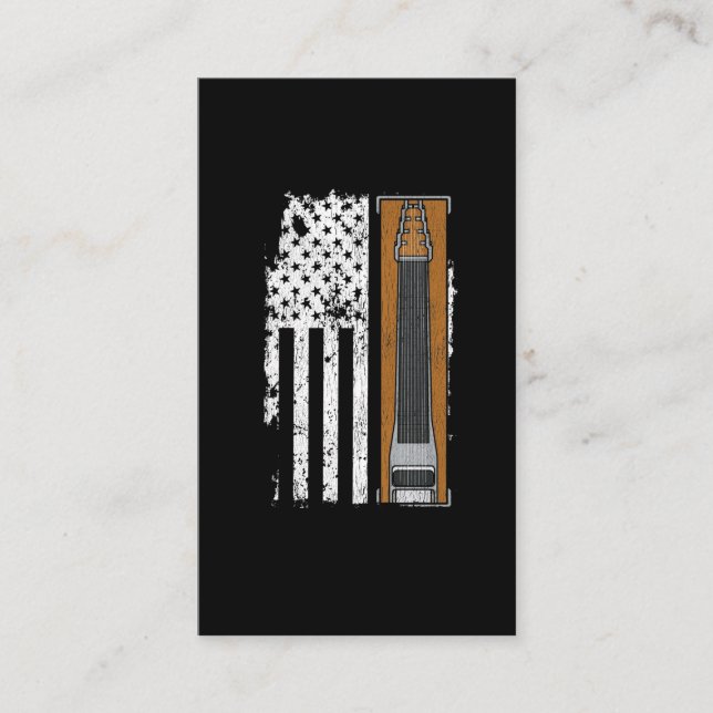 Pedal Steel American Flag US Musician Business Card (Front)