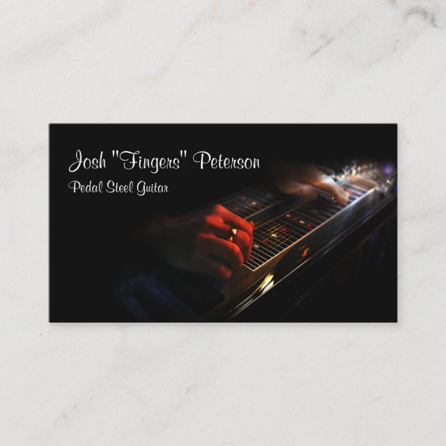 Pedal Steel Guitar Music Musician Business Card (Front)