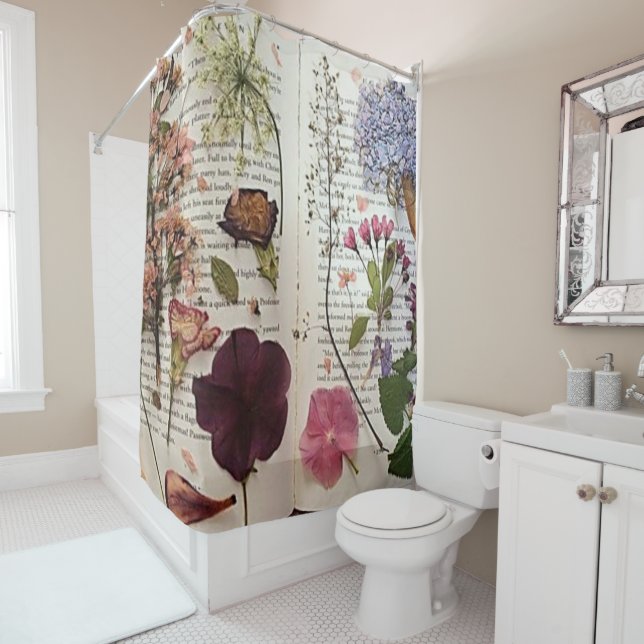 Pedals In a Book Shower Curtain (In Situ)