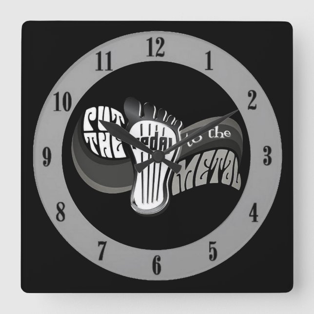 Peddle To The Metal  Square Wall Clock (Front)