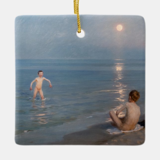 Peder Severin Kroyer - Boys Bathing at Skagen Ceramic Ornament (Front)