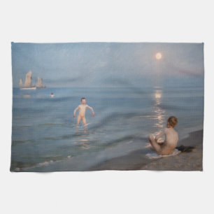 Peder Severin Kroyer - Boys Bathing at Skagen Tea Towel