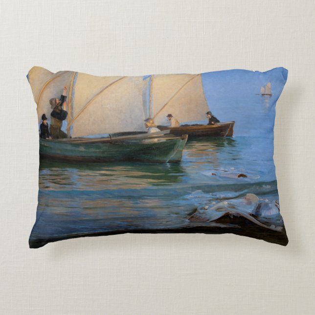Peder Severin Kroyer - Fishing Boats Decorative Cushion (Front)