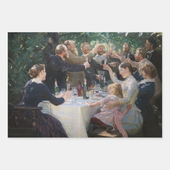 Peder Severin Kroyer - Hip, Hip, Hurrah Wrapping Paper Sheet (Front)