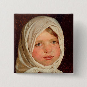 Peder Severin Kroyer - Little girl from Hornbaek 15 Cm Square Badge