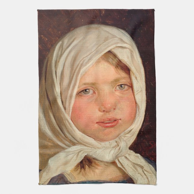 Peder Severin Kroyer - Little girl from Hornbaek Tea Towel (Vertical)