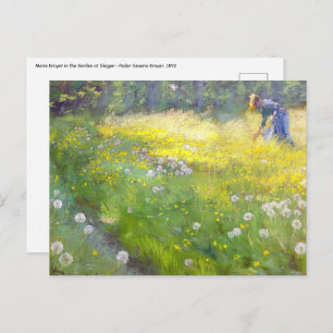 Peder Severin Kroyer - Marie Kroyer in the Garden Postcard