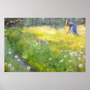 Peder Severin Kroyer - Marie Kroyer in the Garden Poster
