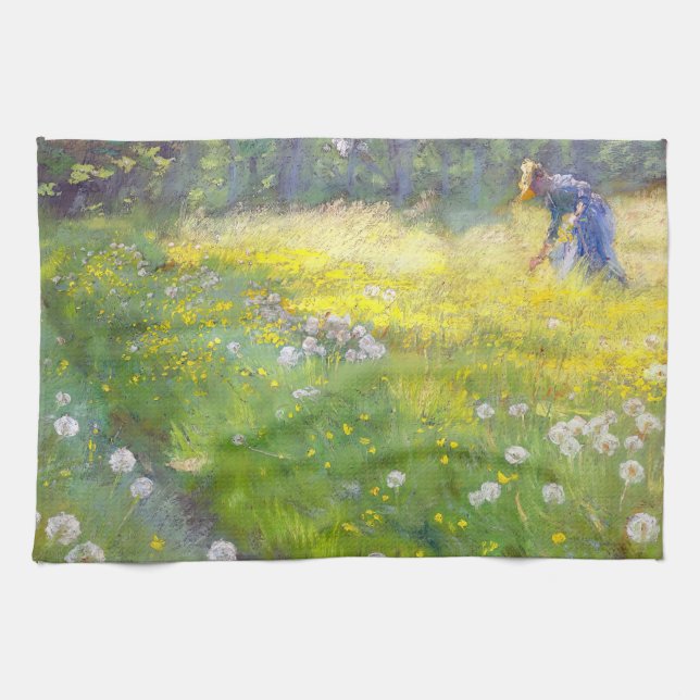 Peder Severin Kroyer - Marie Kroyer in the Garden Tea Towel (Horizontal)