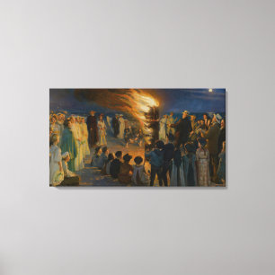 Peder Severin Kroyer - Midsummer's Eve Bonfire Canvas Print