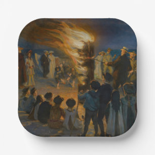 Peder Severin Kroyer - Midsummer's Eve Bonfire Paper Plate